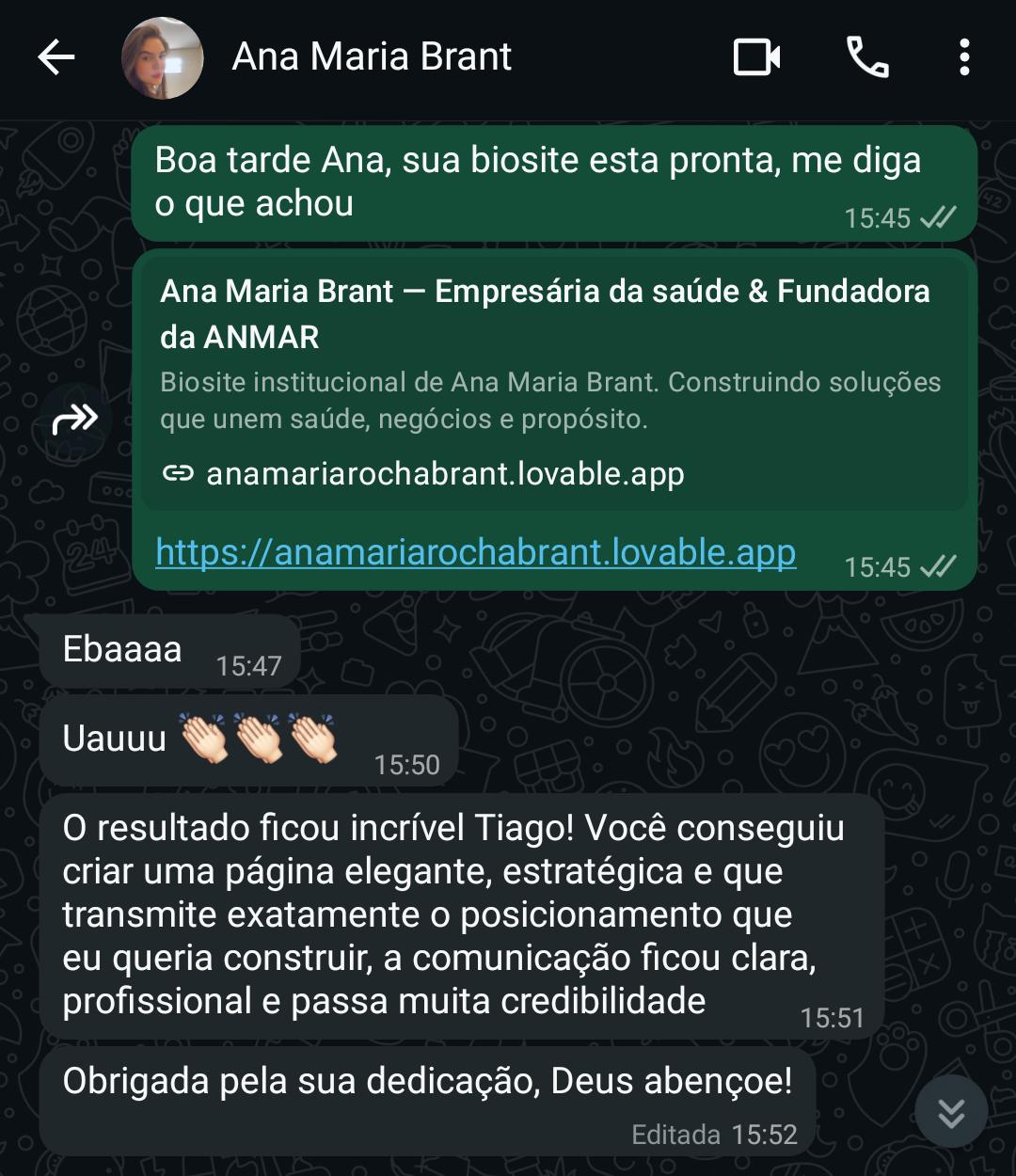 Depoimento de Ana Maria Brant